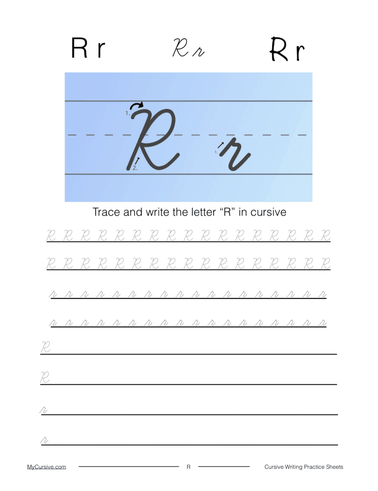 Cursive Reilly Cursive R: Full Tutorial and Worksheet