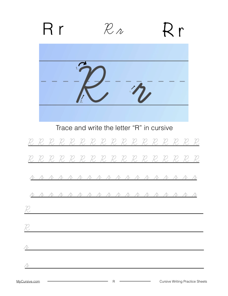 How to Write Cursive R [Worksheet and Tutorial] - My Cursive