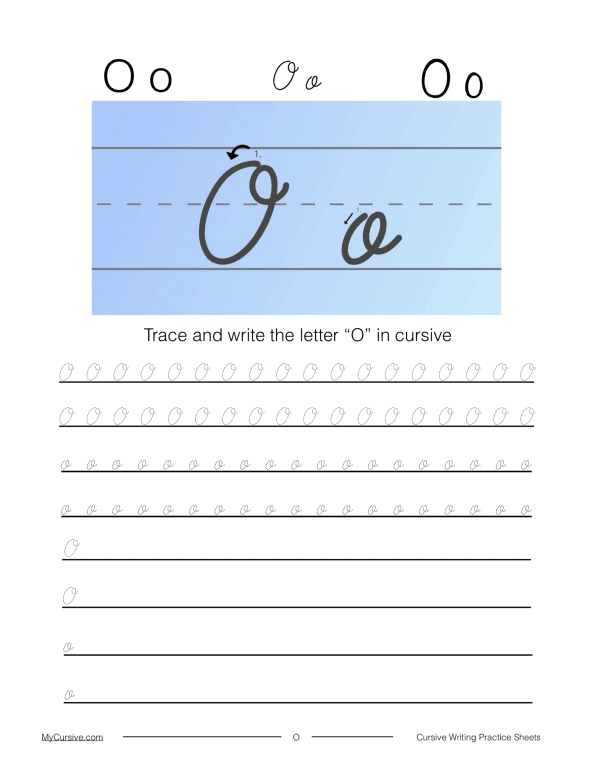 Optital Cursive Cursive O: Full Tutorial and Worksheet