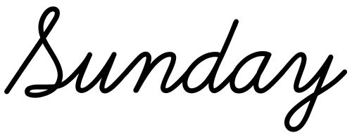 Sunday in learning curve cursive font