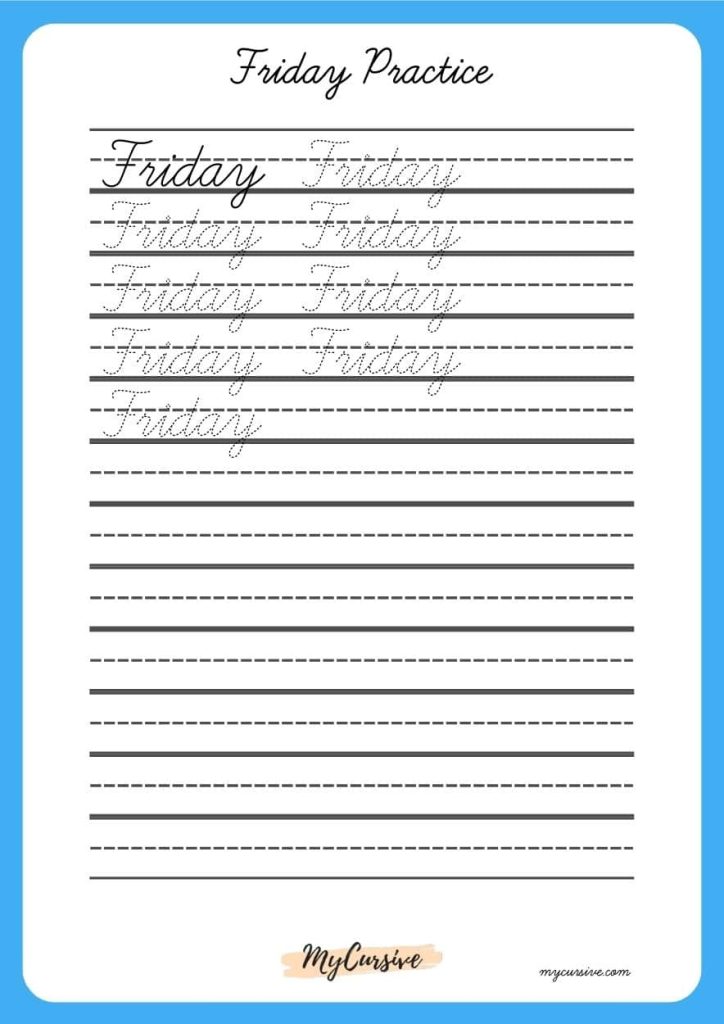 Friday in cursive