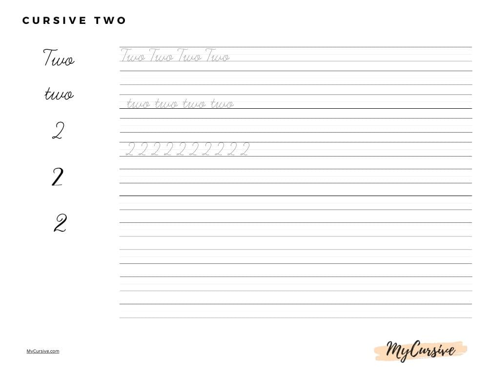 Cursive Two [Instructions, Worksheets, and Printable Designs]