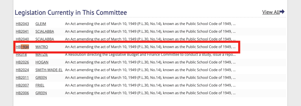 HB1934 in the education committee