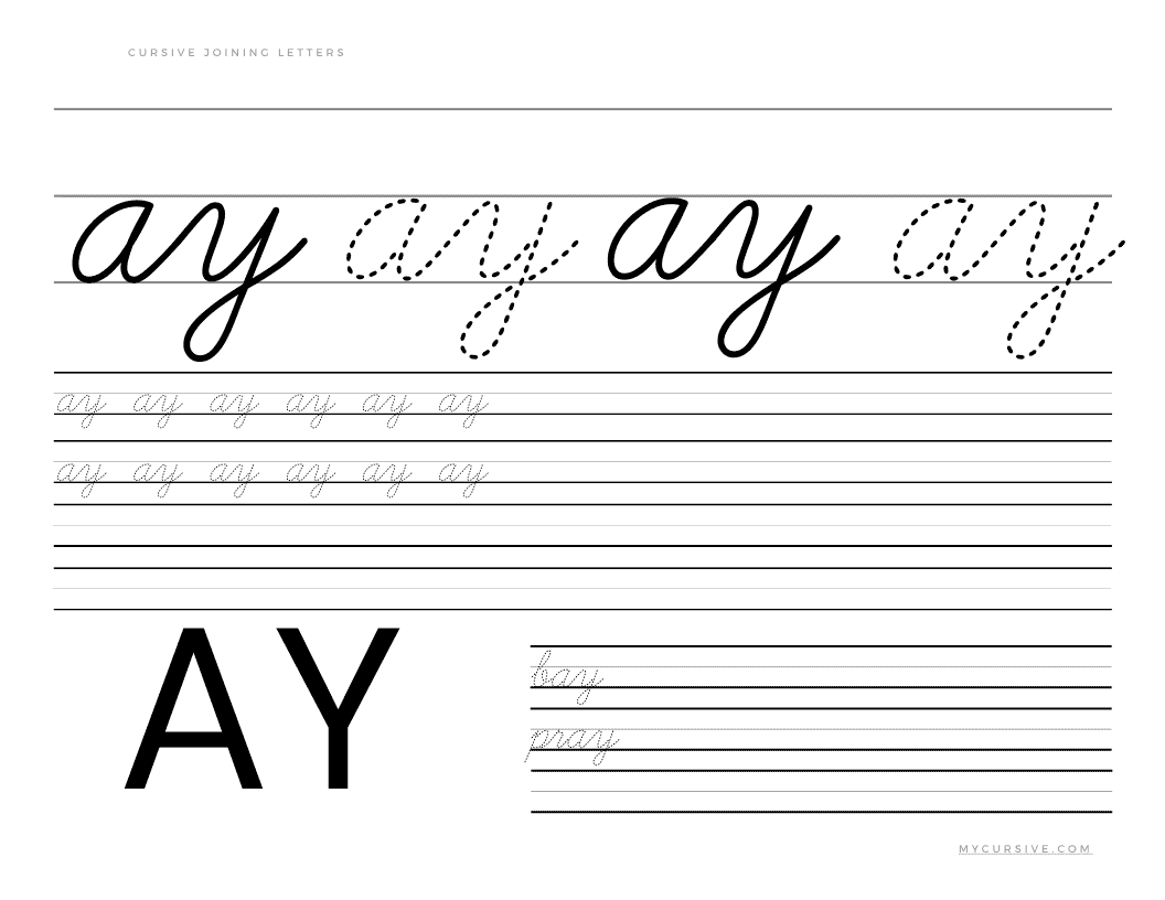 ay in cursive