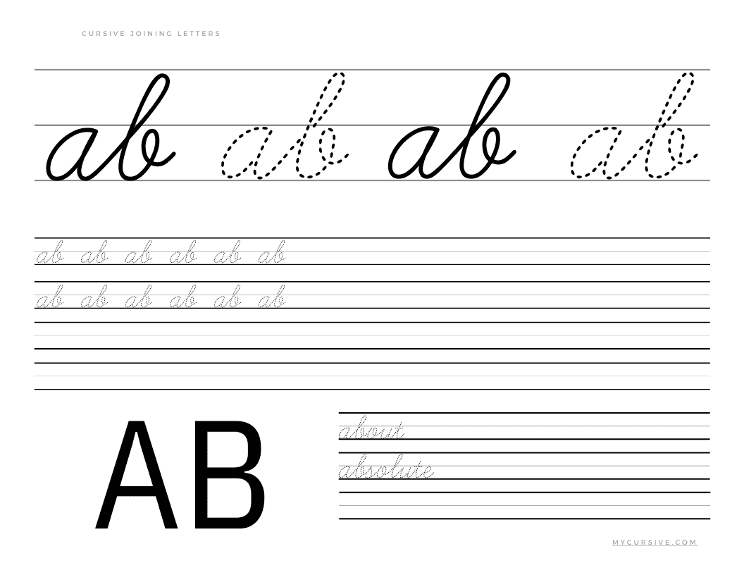 ab in cursive