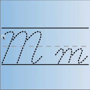 Cursive m full tutorial and worksheet