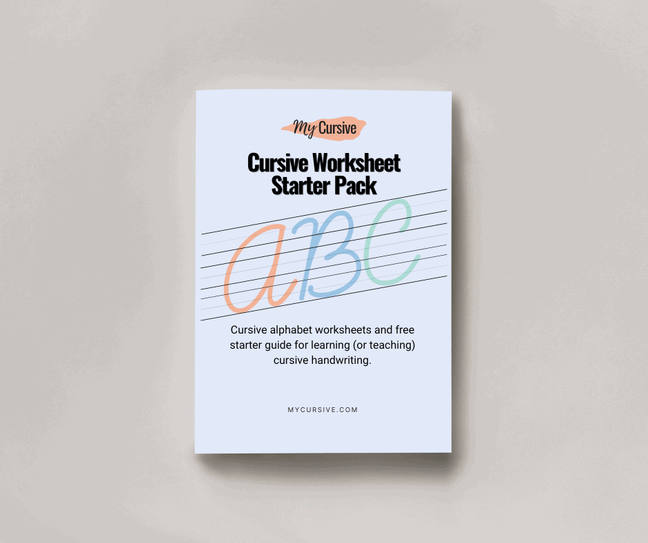 The image of MyCursive's free downloadable cursive starter pack.