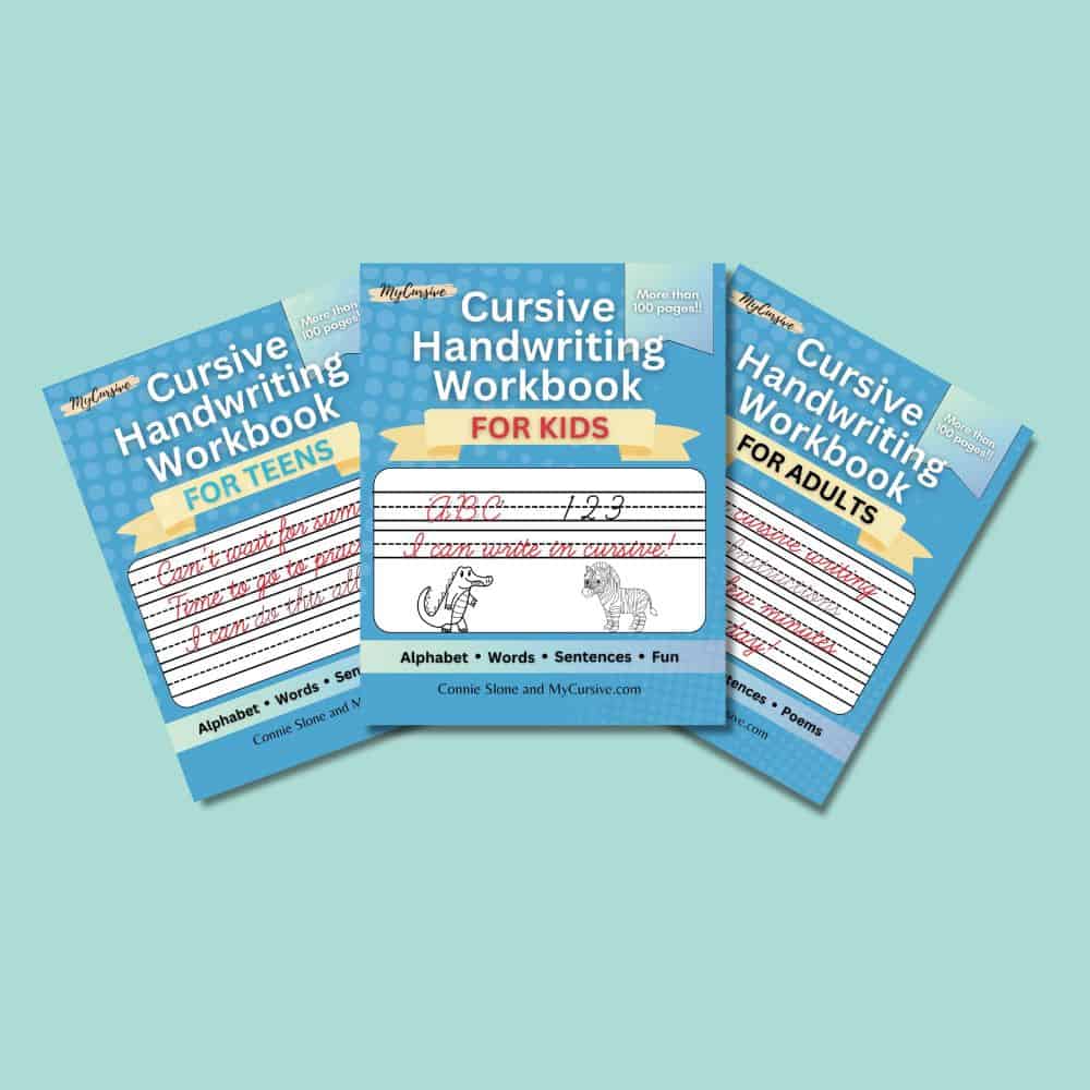 Feature image for our cursive books and workbooks