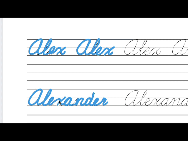 The name Alexander being written in cursive.