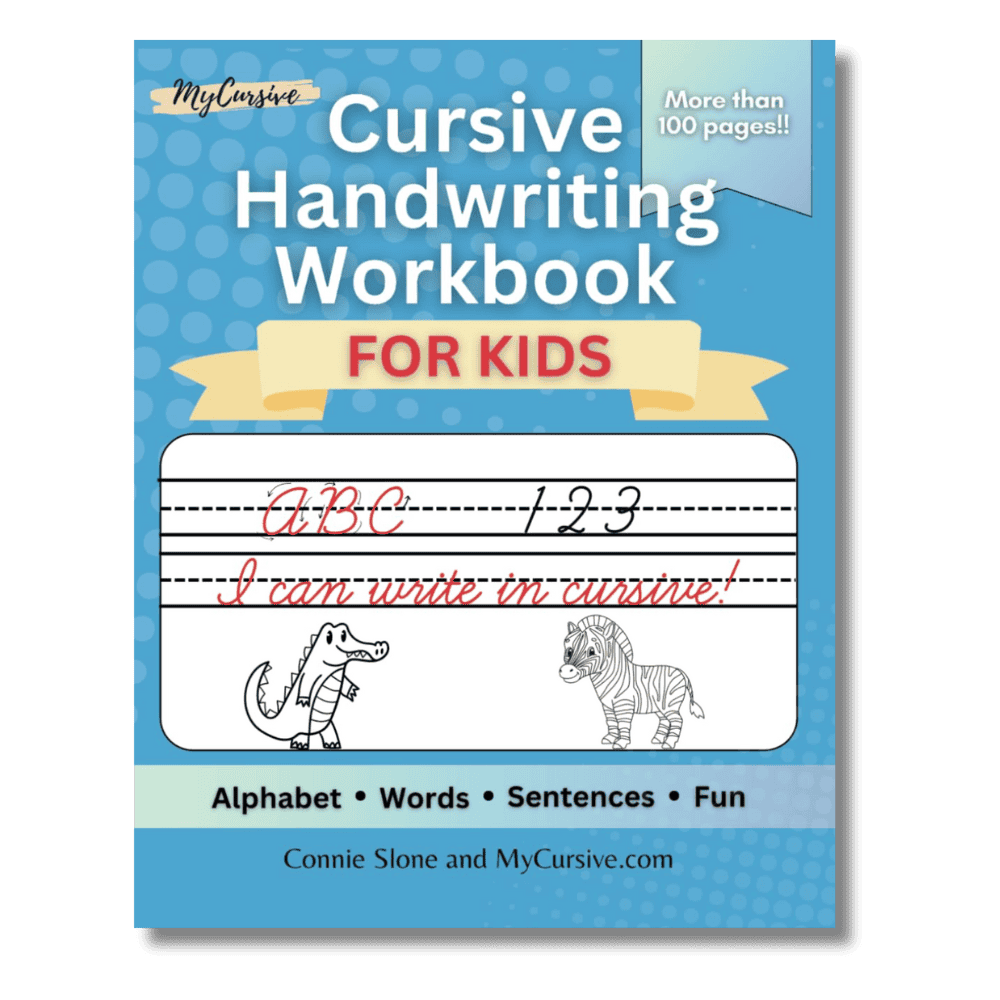 The cover image for MyCursive's Cursive Handwriting Workbook for Kids