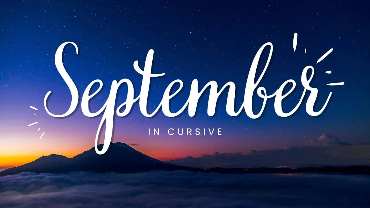 September in cursive