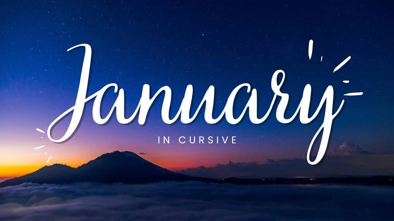 January in cursive