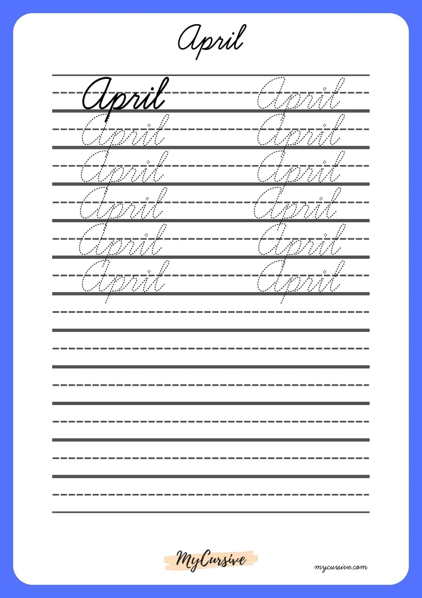 april in cursive
