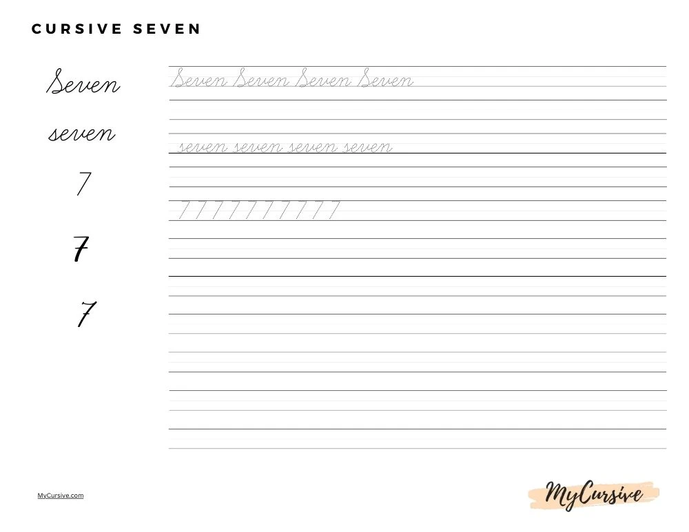 cursive seven