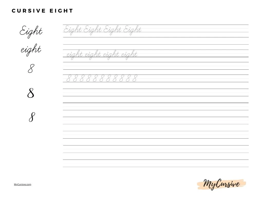 cursive eight