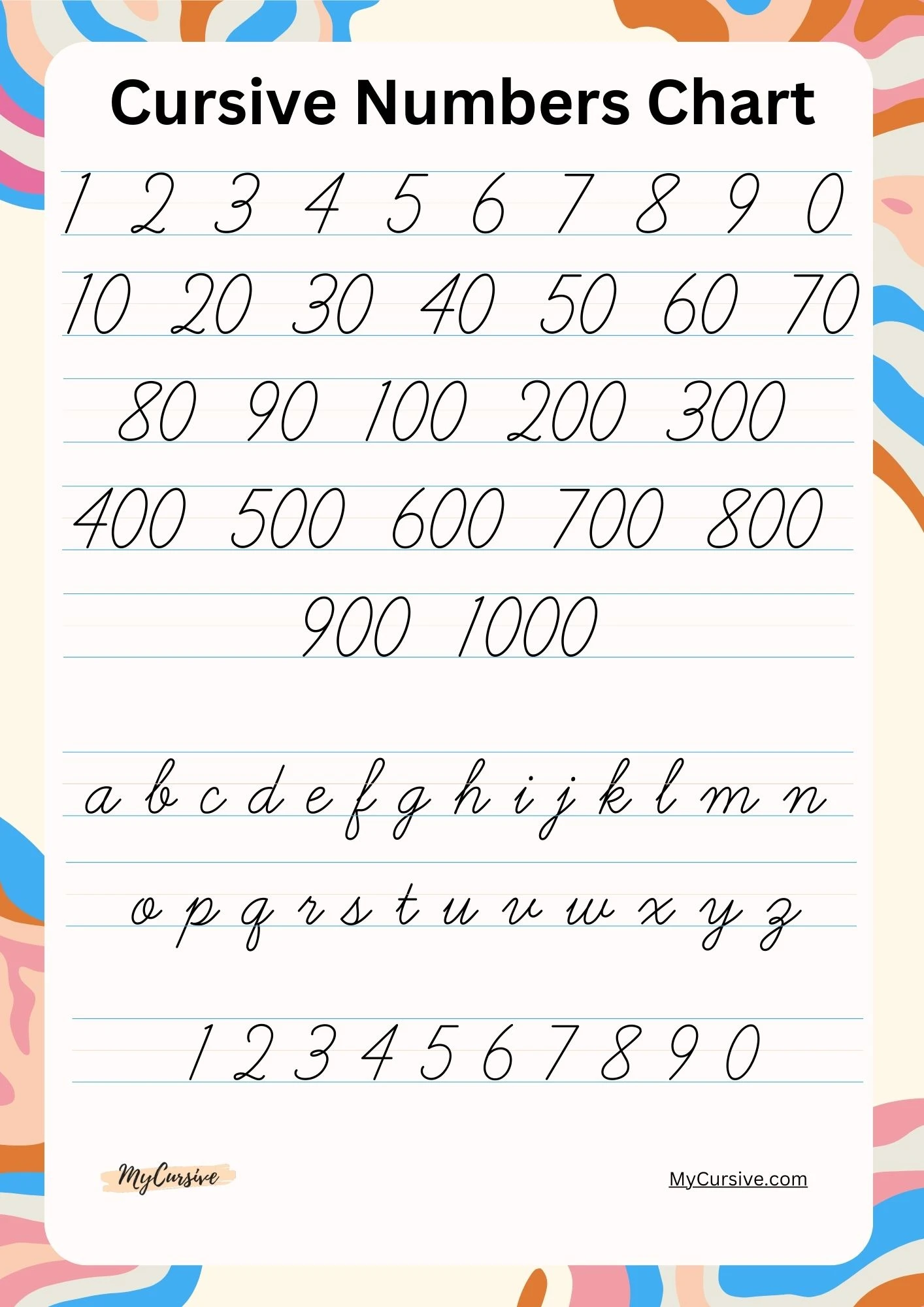 cursive numbers