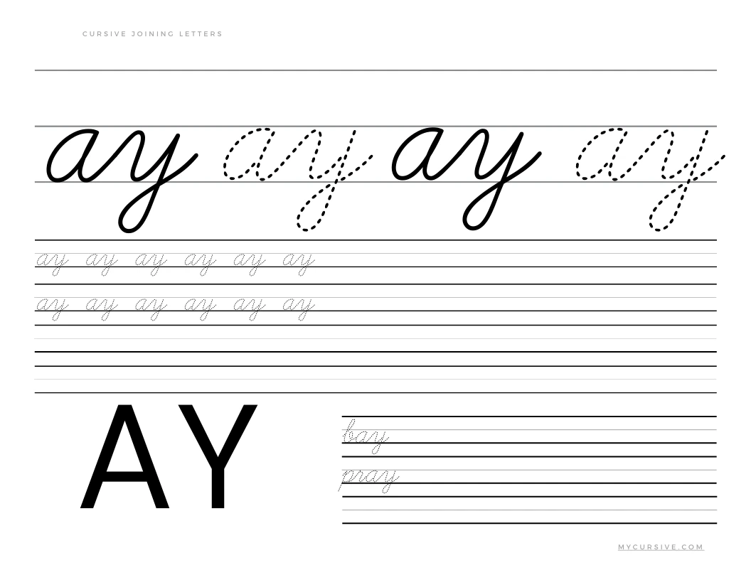 ay in cursive